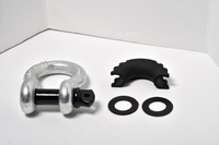 3/4" Bow Shackle BLACK Screw Pin 10500LB Plastic noise vibration Reducer Jeep CJ