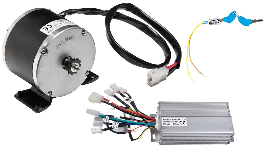 Electric Kart Motor Overvolt Kit Currie base 48V 900W w Reverse Controller & key