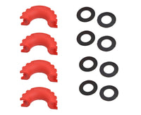 4x D-Ring Red Bow Shackle Isolator Jeep Towing Off Road 3/4" SILENCER Anti-Noise