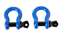 2x 1/2" Bow Shackle Blue w Clevis Screw Black Pin Anchor 2 TON 4400 lbs capacity