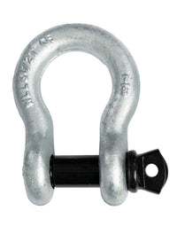 4x 7/8" Bow Shackle D-Ring Zinc Plated w Black 1" Clevis Screw Pin 14000 lbs.
