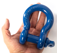 Pair of 3/4" Blue Bow Shackle 10500LB w Blue Plastic noise vibration Protector
