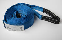 Tow Strap 20ft Snow Rescue 3x20 3" 20000 lb 9Ton +2x 7/8 Bow Shackles galv-black