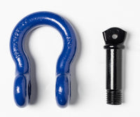 Two OPEN BOX Blue D-Ring 7/8" Bow Shackle w black pin 14000 LB Capacity Jeep CJ