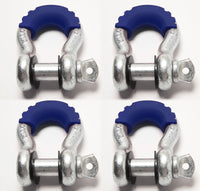 4x Bow Shackles 3/4"+Blue Plastic Anti Noise Vibration Protector Screw Pin 4.75T