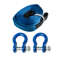 3" 26000lbs 3x20 12T Tow Strap 30ft winch off-road snatch recovery+Bow Shackles