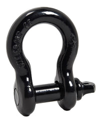 3/4" Black D-Ring Bow Shackle 10500LB w Blue Plastic noise vibration Protector