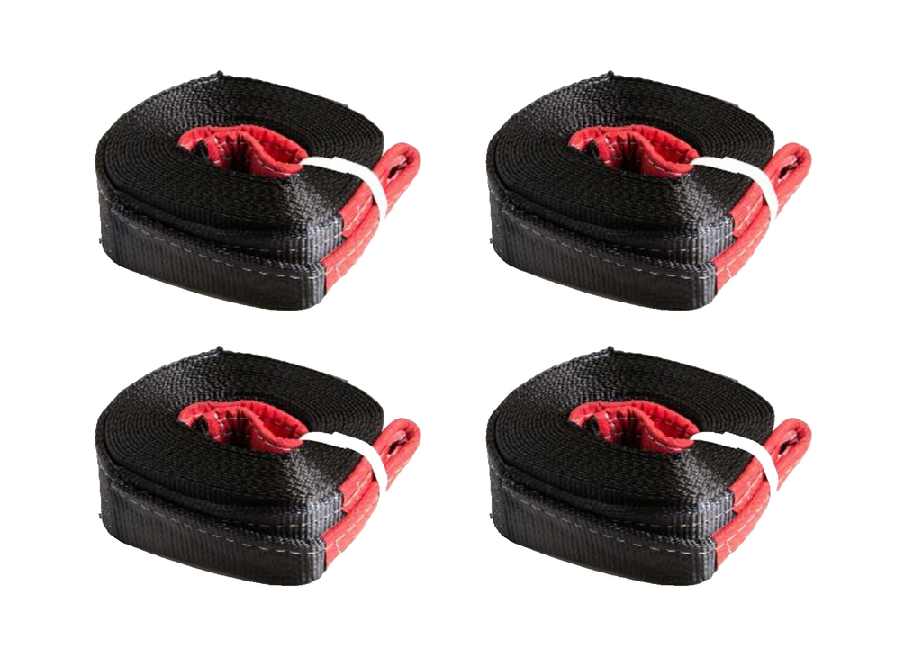 4x  Black 3x30 3" 20000lbs 9Ton Tow Strap 30ft winch tree off-road snatch Jeep