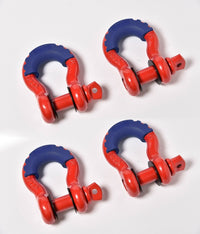 4x Bow Shackles 3/4"+Blue Plastic Anti Noise Vibration Protector Screw Pin 4.75T