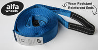 Tow Strap 20ft Snow Rescue 3x20 3" 20000 lbs 9Ton w 2x 7/8 Bow Shackles