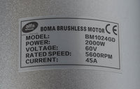 2000W 60V BLDC Brushless electric motor BOMA+Controller+Pedal Throttle+Switch