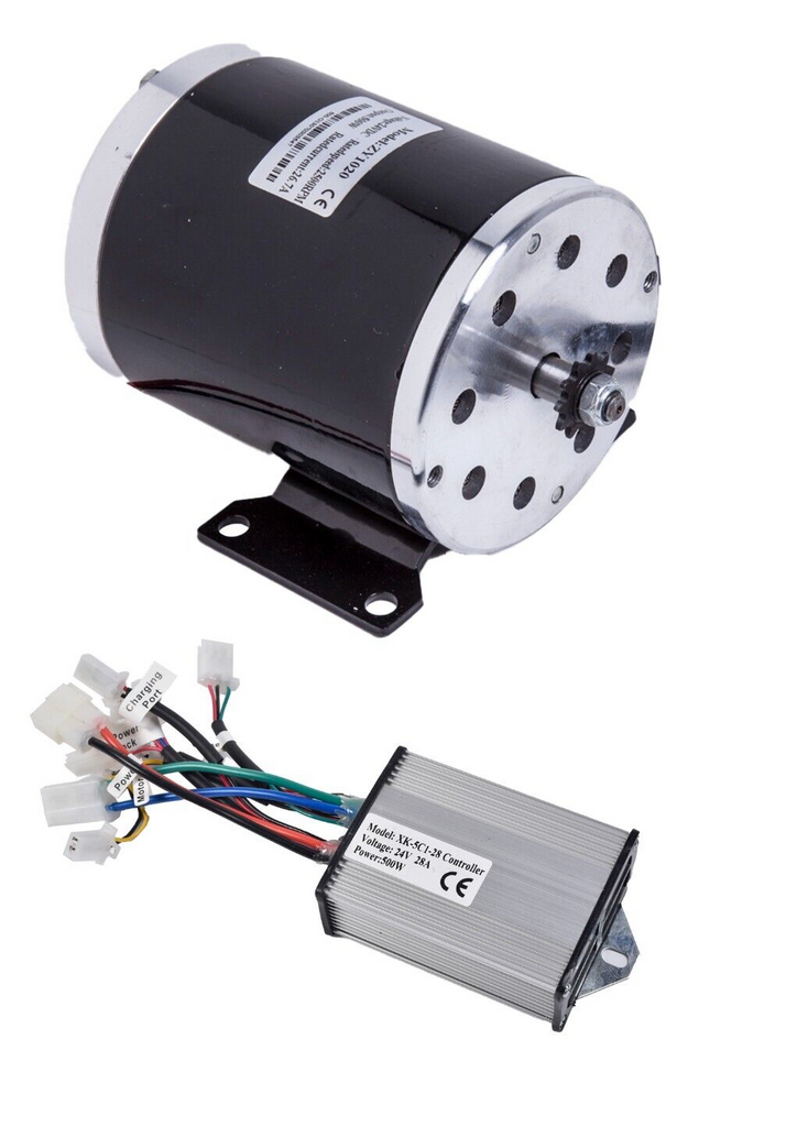 500W 24V electric motor MY1020 kit w Base+Speed Controller f Scooter GoKart DIY