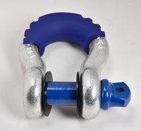 3/4" BLUE D-Ring Bow Shackle 10500 lbs BLACK Pin & No noise vibration Protector