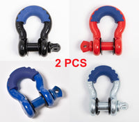 2x Bow Shackles 3/4"+Blue Plastic Anti Noise Vibration Protector Screw Pin 4.75T