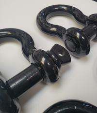 x2 OPEN BOX Black D-Ring 7/8" Bow Shackle w black pin 14000 LB Capacity Jeep CJ