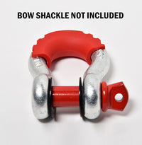 4x D-Ring Red Bow Shackle Isolator Jeep Towing Off Road 3/4" SILENCER Anti-Noise