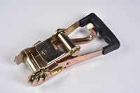 2x Ratchet Rubber Snap Handle 2" Tie Down w J Hook f Race Hauler Tow Truck Strap