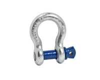 5/8" Lift Tow Bow Shackle D-Ring w 3/4" Clevis Screw Pin WLL 3.25 TON Galv-Blue