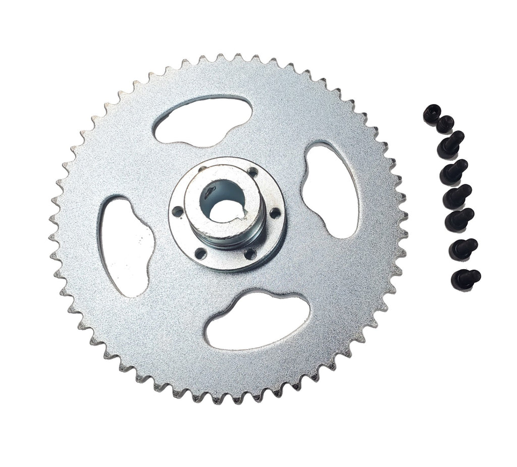 Sprocket Axle Shaft Hub #35 3/8" Pitch 58T 6 hole fix Drive w 1" keyed Adapter