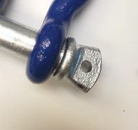 x2 OPEN BOX Bow Shackle Blue 7/8" DRing 6.5 Ton w 1" Galv Clevis Screw Pin 14000