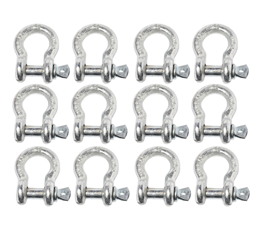 12x 3/8" Bow Shackle D-Ring w Clevis Screw Pin Anchor WLL 1 TON 2200lbs capacity