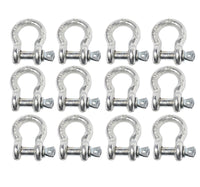 12x 3/8" Bow Shackle D-Ring w Clevis Screw Pin Anchor WLL 1 TON 2200lbs capacity