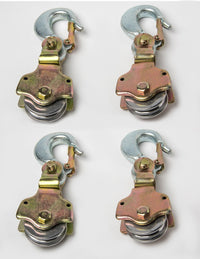 6xWire Rope Pulley Block 2Ton Swivel Eye Hoist Hook Snatch Block Sheave Anodized