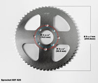 Go Kart Sprocket for 40/41/420 Chain, 60 Teeth Sprocket Hub 1' for mini bikes