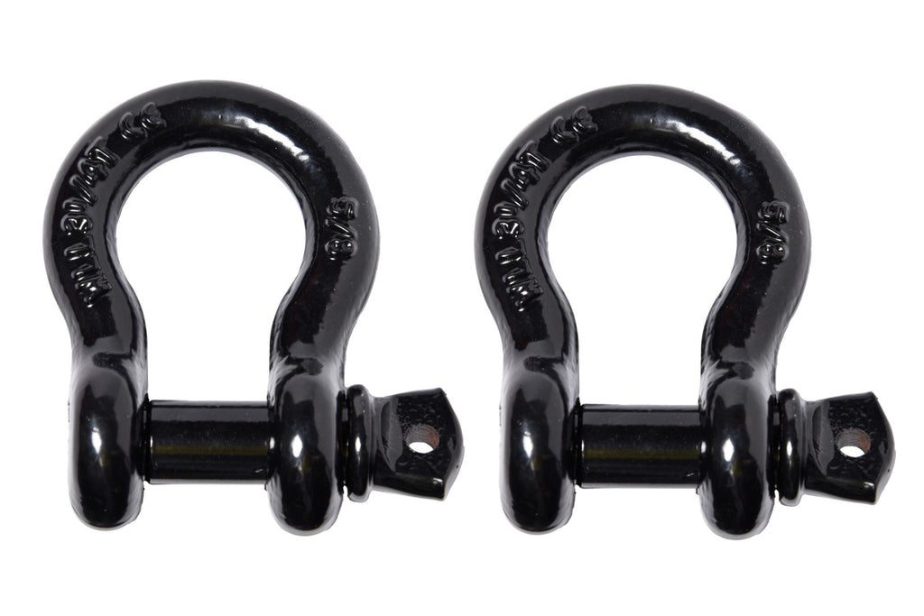 2Pack 5/8" Black Bow Shackle D-Ring w 3/4" Clevis Screw Pin WLL 7000lbs 3.25 TON