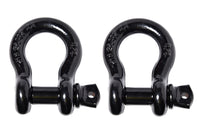 2Pack 5/8" Black Bow Shackle D-Ring w 3/4" Clevis Screw Pin WLL 7000lbs 3.25 TON