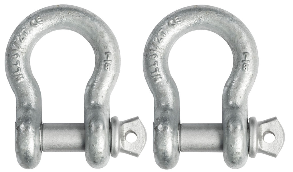 2x 7/8" Bow Shackle D-Ring Zinc Plated w 1" Clevis Screw Pin 14000 lbs Tow Lift