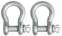 2x 7/8" Bow Shackle D-Ring Zinc Plated w 1" Clevis Screw Pin 14000 lbs Tow Lift