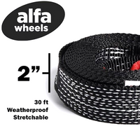 2" 4 TON 2x30 Tow Strap 30 ft w D-Rings sling UTV Recovery 4WD Snow Mud Pull