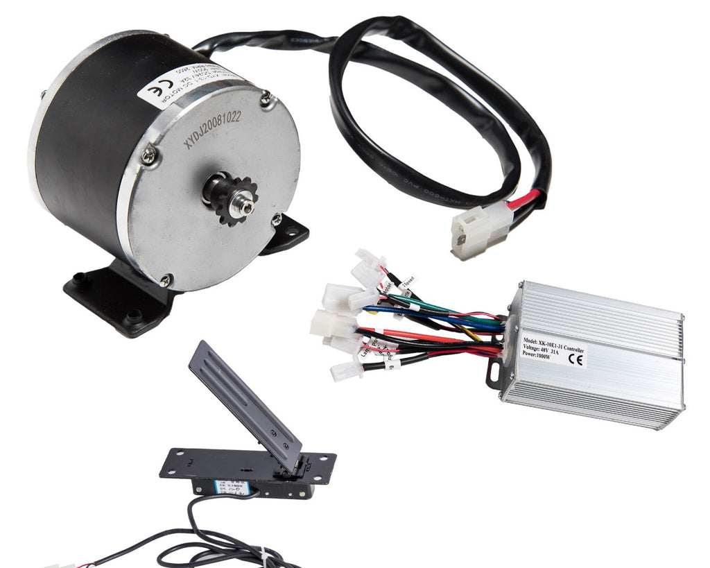 Electric Kart Motor Overvolt Kit Currie base 48V 900W w Controller and Pedal