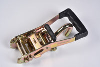 4x Ratchet Rubber Snap Handle 2" J Hook Truck Tie Down f Race Hauler Tow Strap