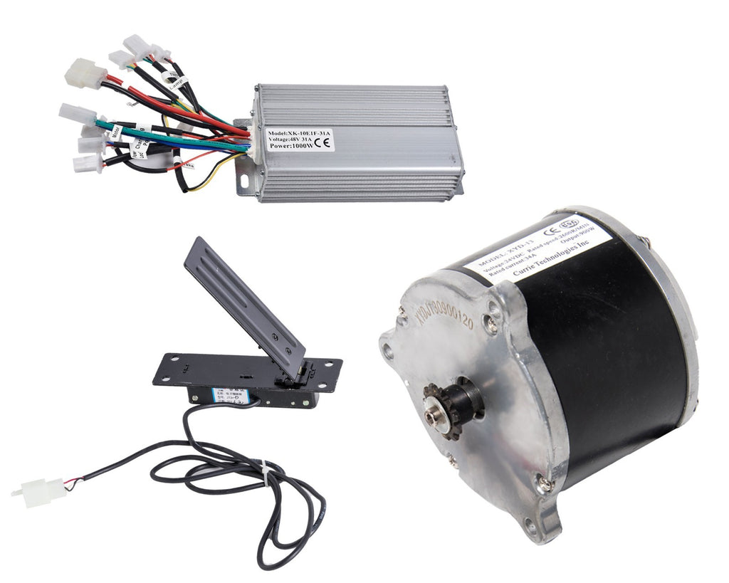 Electric Kart Motor Overvolt Kit Currie 48V 900W w Reverse Controller and Pedal