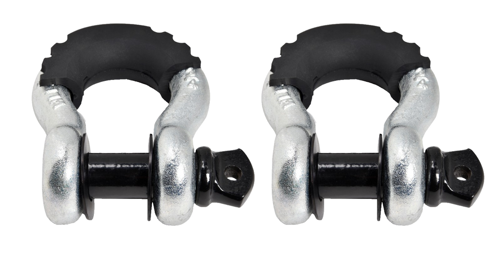 Pair 3/4" Bow Shackle BLACK Pin 10500 LB Plastic vibration for Jeep CJ