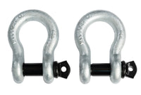 4x 7/8" Bow Shackle D-Ring Zinc Plated w Black 1" Clevis Screw Pin 14000 lbs.