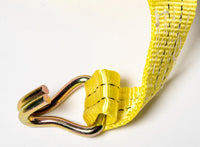 2x Yellow Ratchet Strap J Hook 1.5"x15' 4000lb Heavy Duty Tie Down Cargo ATV UTV