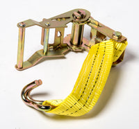 4x Yellow Ratchet Strap J Hook 1.5"x15' 4000lb Heavy Duty Tie Down Cargo ATV UTV
