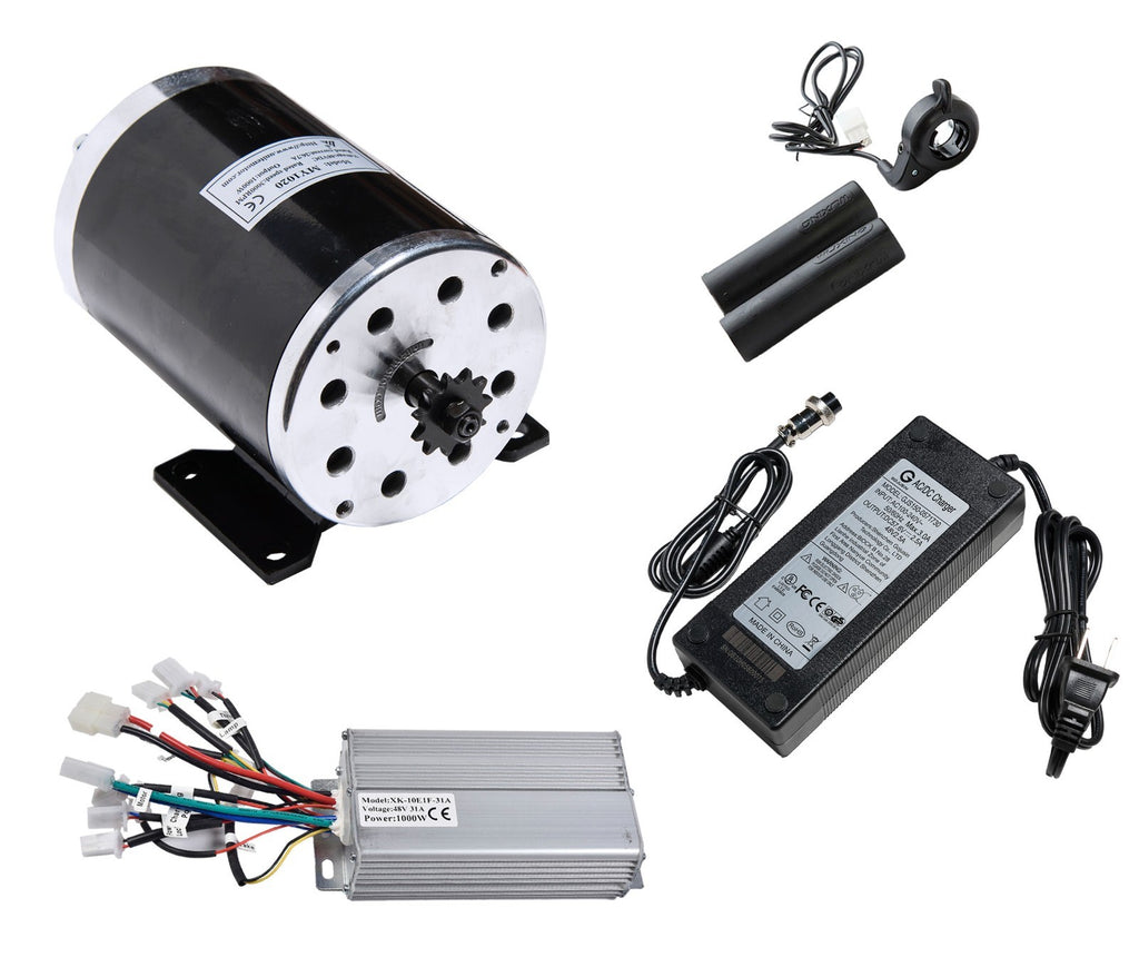 1000 W 48 V Motor w Base MY1020 w Speed Controller Charger and Thumb Throttle