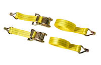 4x Yellow Ratchet Strap J Hook 1.5"x15' 4000lb Heavy Duty Tie Down Cargo ATV UTV