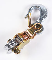 2xWire Rope Pulley Block 1 Ton Swivel Eye Hoist Hook Snatch Sheave Anodized