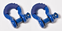 2x Bow Shackles 3/4"+Blue Plastic Anti Noise Vibration Protector Screw Pin 4.75T