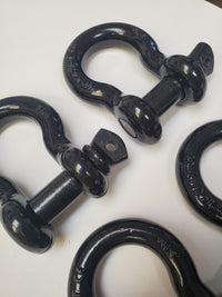 OPEN BOX Black D-Ring 7/8" Bow Shackle w black pin 14000 LB Capacity Jeep CJ