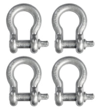 4x Bow Shackles 1 1/4" w Screw Clevis Pin Rigging Lift Crane 12Ton 26400lb WLL