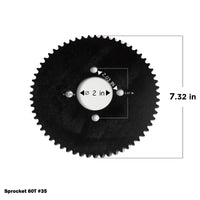 Rear Sprocket 60 Tooth #35 w Hub 5/8" for Mini Bike Go Kart Trike Predator 79cc
