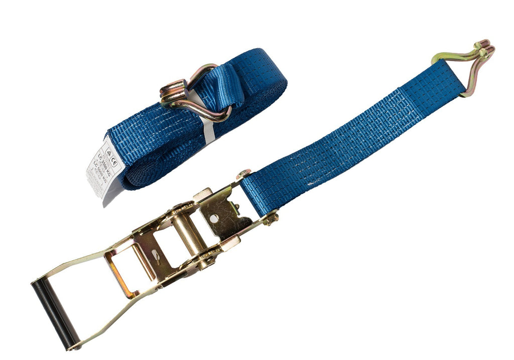 Blue Ratchet Strap Tie Down J Hook Cargo 27 ft 2" 11000lbs 5T Heavy Duty RV 2x27