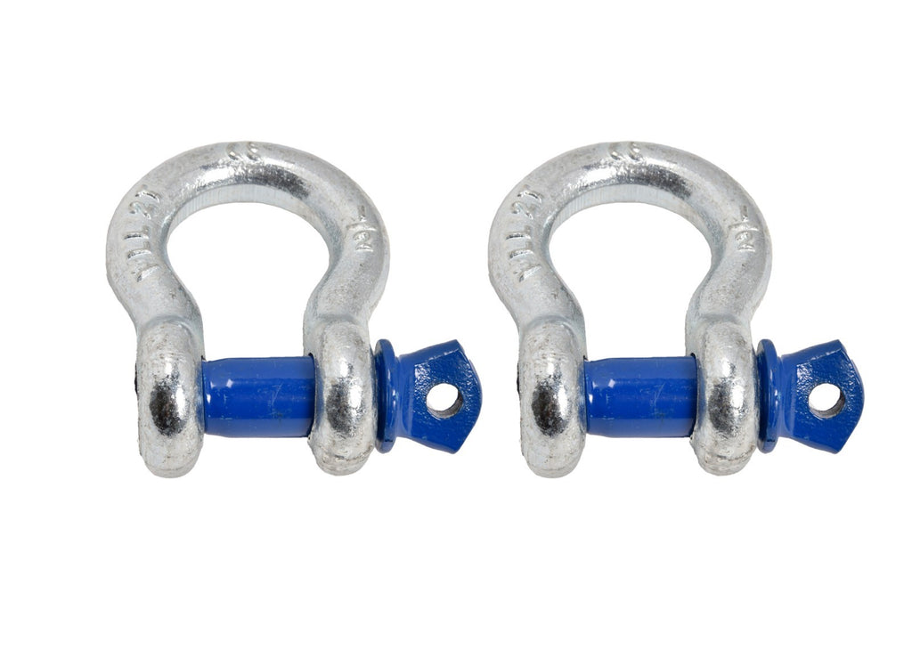 2x 1/2" Galv Bow Shackle w Blue Clevis Screw P n Anchor 2 TON 4400 lbs capacity