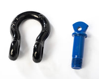 2x 1/2" Black Bow Shackle w Blue Clevis Screw Pin Anchor 2 TON 4400 lbs capacity